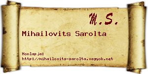 Mihailovits Sarolta névjegykártya